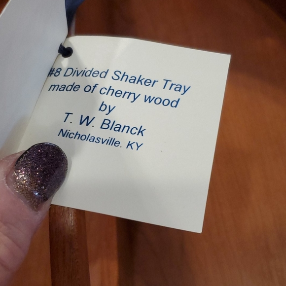 Cherry Wood Divided Shaker Tray Hand Crafted KY - Picture 4 of 12